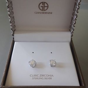 Giani Bernini Silver Cubic Zirconia Stud Earrings